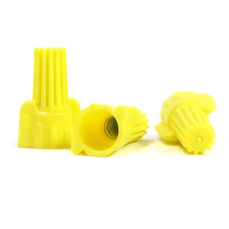 Mamfous 100pcs Winged Wire Nuts Connectors,Yellow 22-10 AWG Easy Twist-on Electrical Screw Wire Caps (P11 Yellow) - Image 2